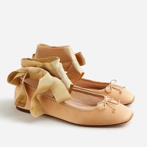 NIB - J.Crew Quinn lace-up ballet flats in satin